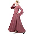 Umbrella abaya with bell sleeves- Puce Pink Umbrella abaya with bell sleeves- Puce Pink